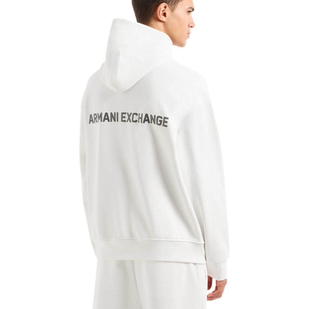 Armani Exchange Asv Cotton French Terry Hoodie Men - WHT