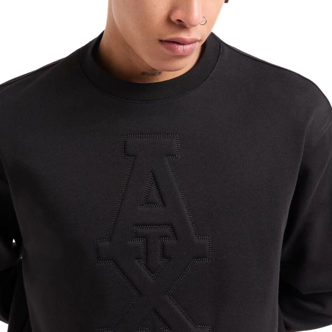 ARMANI EXCHANGE ASV French Terry Embossed Logo Sweatshirt - BLK