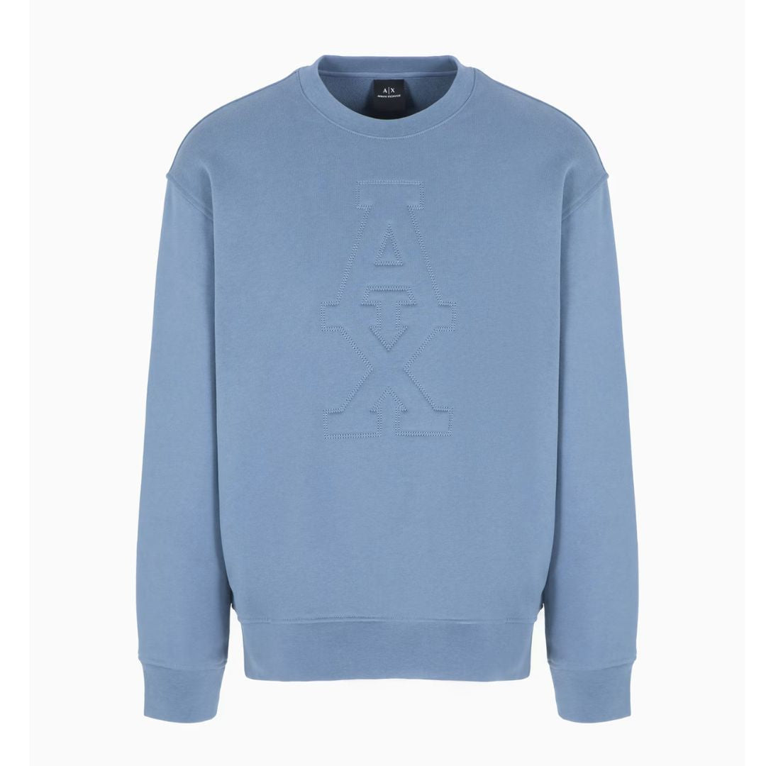 ARMANI EXCHANGE ASV French Terry Embossed Logo Sweatshirt - BLU