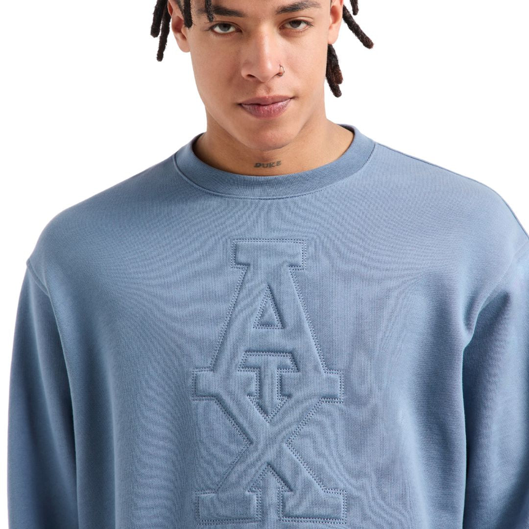 ARMANI EXCHANGE ASV French Terry Embossed Logo Sweatshirt - BLU