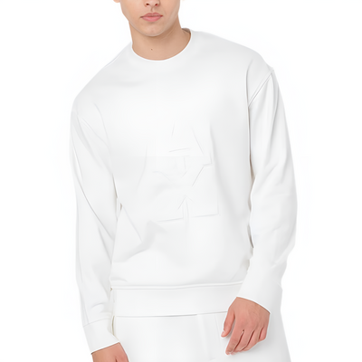 ARMANI EXCHANGE ASV French Terry Embossed Logo Sweatshirt - WHT
