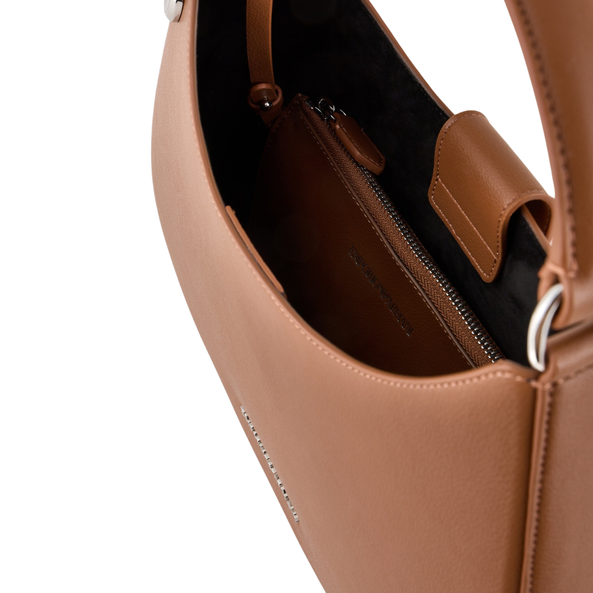 ARMANI EXCHANGE ASV micro-grain recycled leather hobo bag Shopper Bag - BRN - Brown