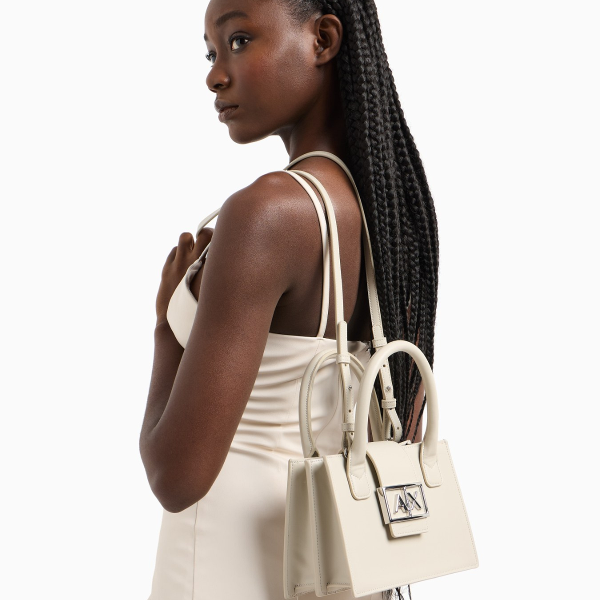 ARMANI EXCHANGE ASV Small Trapeze Handbag Women - BEG - Beige
