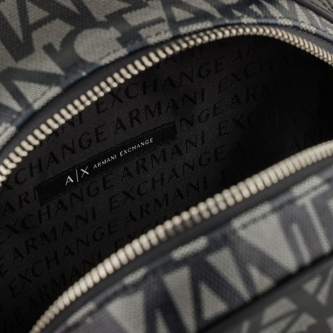 ARMANI EXCHANGE Contrasting Monogram All Over Backpack - COL - Coal