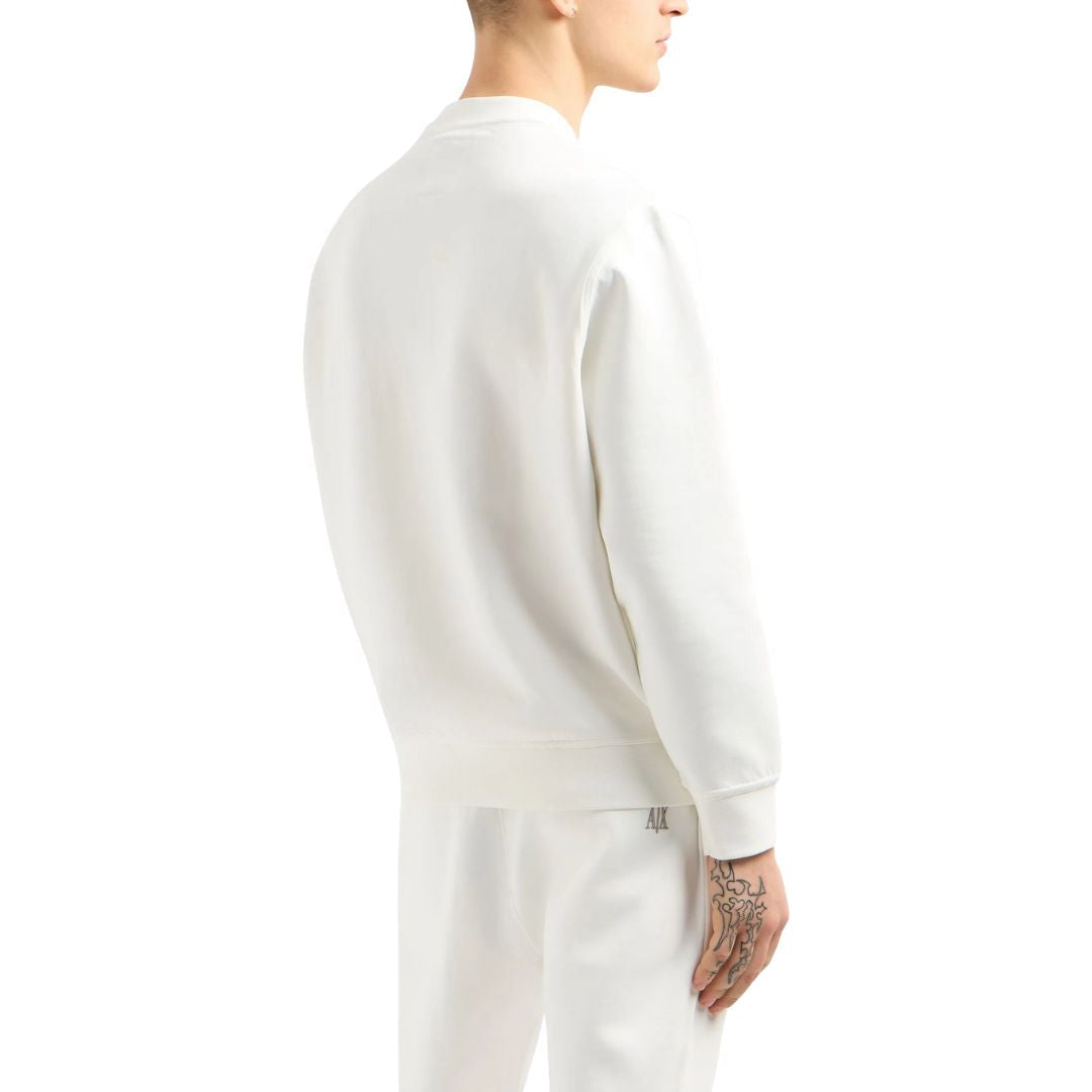 Armani Exchange Crewneck Sweatshirt With Embroidered Logo XM000368AF10818U0009-WHT