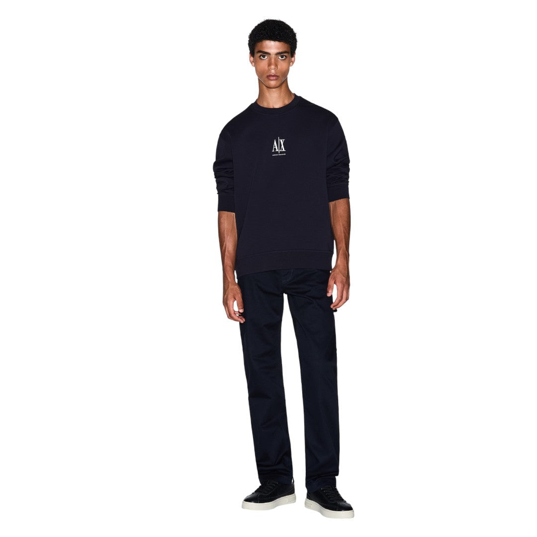 Armani Exchange Crewneck Sweatshirt With Embroidered Logo XM000368AF10818UB101-NVY