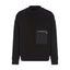 Armani Exchange Crewneck Sweatshirt With Zip-up Pocket Men - BLK - Black / XS