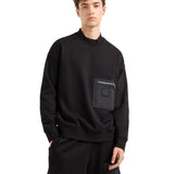 Armani Exchange Crewneck Sweatshirt With Zip-up Pocket Men - BLK