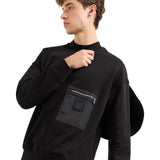 Armani Exchange Crewneck Sweatshirt With Zip-up Pocket Men - BLK