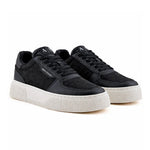 ARMANI EXCHANGE Fabric Allover Logo Sneakers XUX196-BLK - Black / 39