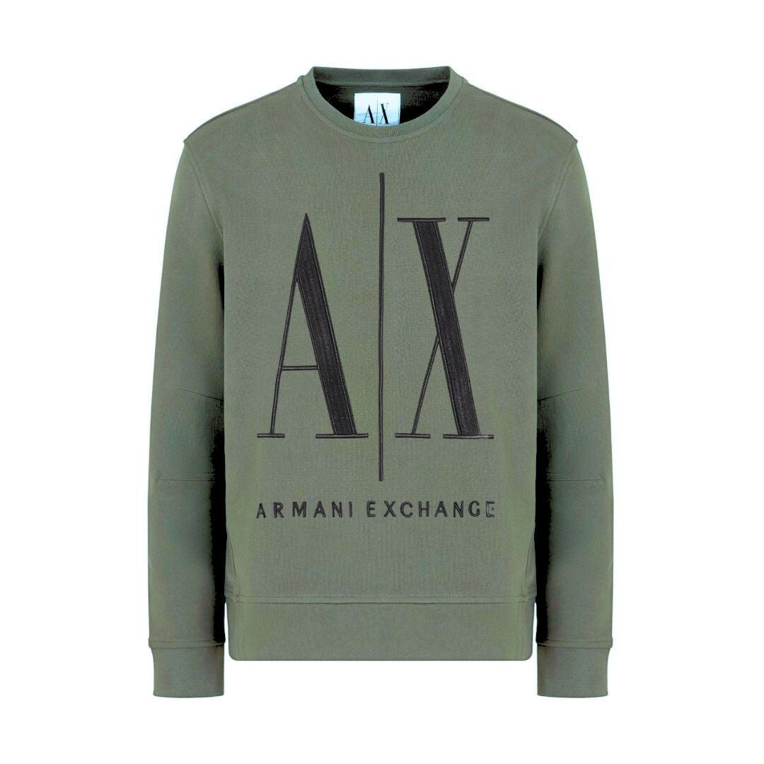 Armani Exchange French Terry Icon Project Sweatshirt 8NZMPAZJ1ZZ14BV- GRN - Green / XS