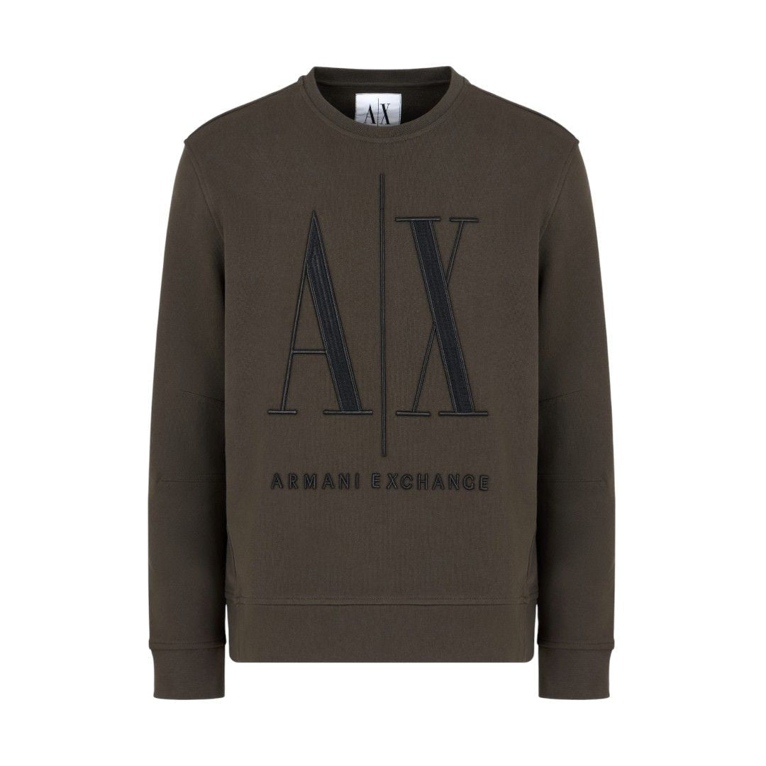 Armani Exchange French Terry Icon Project Sweatshirt 8NZMPAZJ1ZZ1832-OLV - Olive / XS