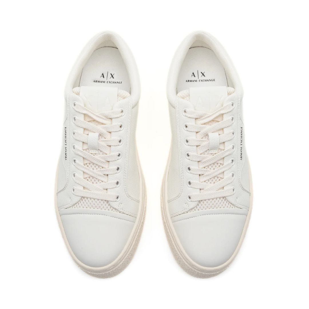 ARMANI EXCHANGE Hammered Leather Sneakers XUX195-WHT