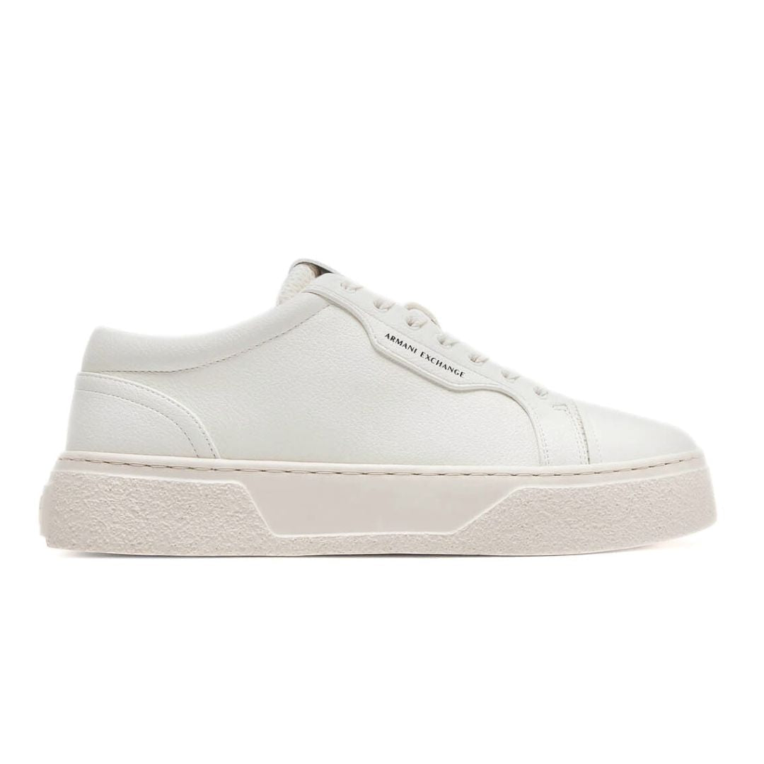 ARMANI EXCHANGE Hammered Leather Sneakers XUX195-WHT - White / 43