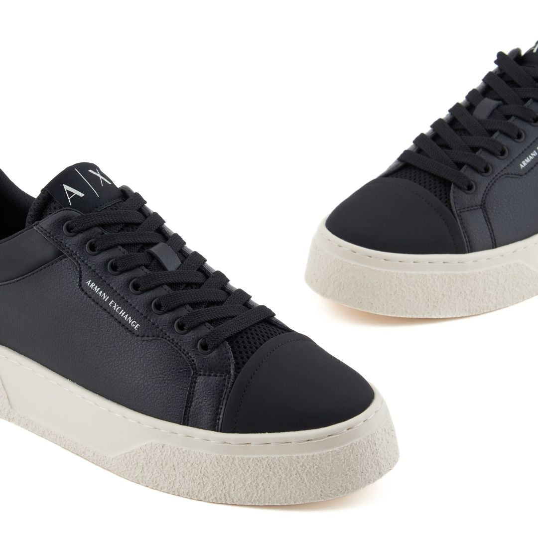 ARMANI EXCHANGE Hammered Leather Sneakers XUX236-BLK