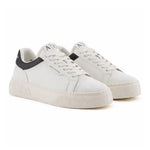 ARMANI EXCHANGE Hammered Leather Sneakers XUX236-WHT - White / 40