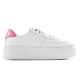 ARMANI EXCHANGE HIGH-SOLED SNEAKERS WITH NAMING LOGO XDX146-WHTPNK - White / 37