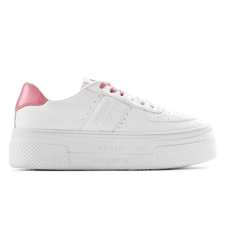 ARMANI EXCHANGE HIGH-SOLED SNEAKERS WITH NAMING LOGO XDX146-WHTPNK - White / 37