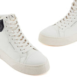 ARMANI EXCHANGE Leather Contrasting Profile Sneakers XUZ057-WHT