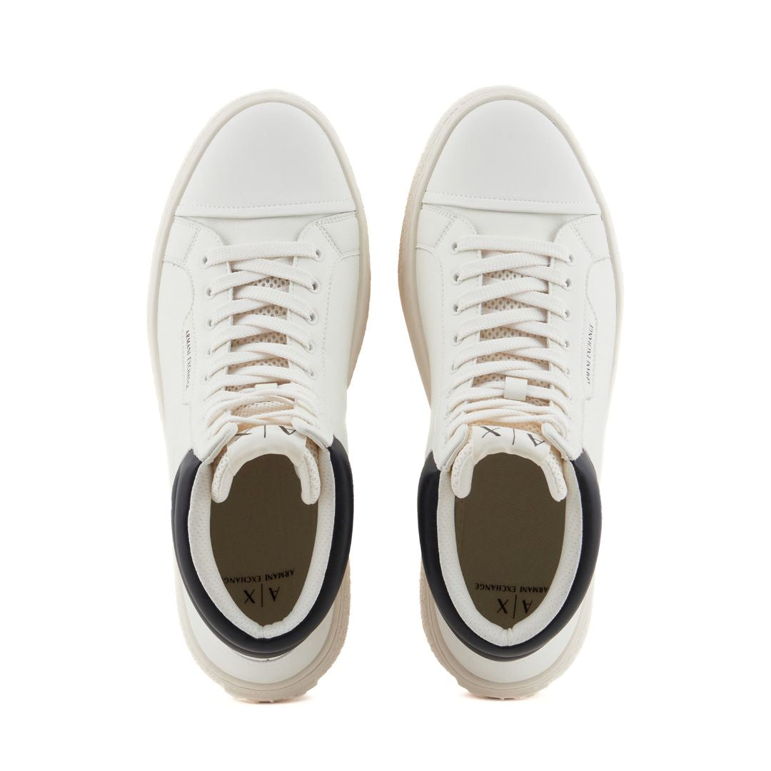 ARMANI EXCHANGE Leather Contrasting Profile Sneakers XUZ057-WHT