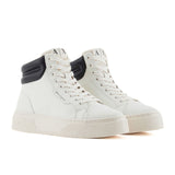 ARMANI EXCHANGE Leather Contrasting Profile Sneakers XUZ057-WHT