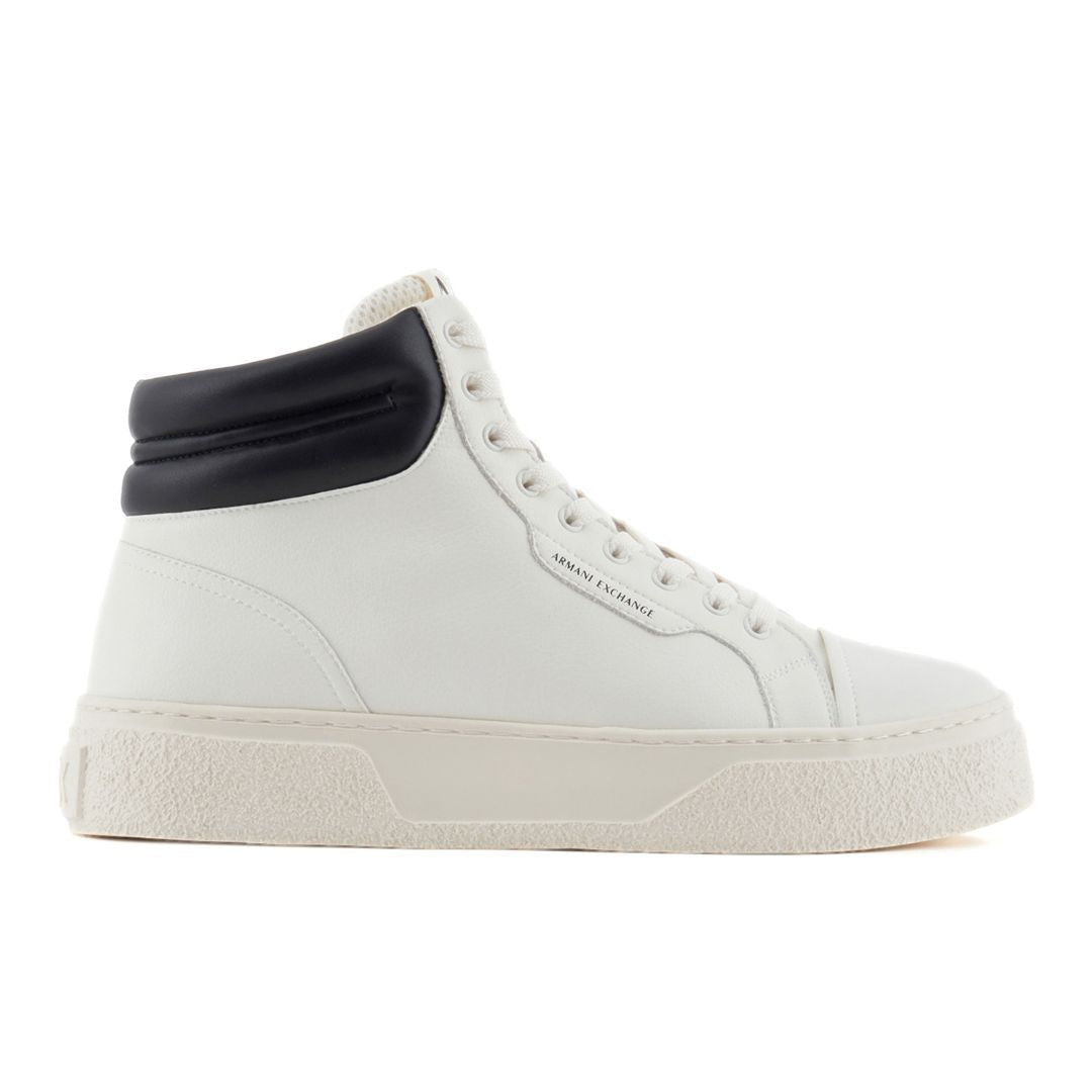 ARMANI EXCHANGE Leather Contrasting Profile Sneakers XUZ057-WHT - White / 40