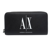 ARMANI Armani Exchange leather zip round Wallet Men - BLK - Black