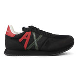 ARMANI EXCHANGE Logo Lace-Up XUX017 Sneakers - BLKBLK - Black/ Black/ Red / 40