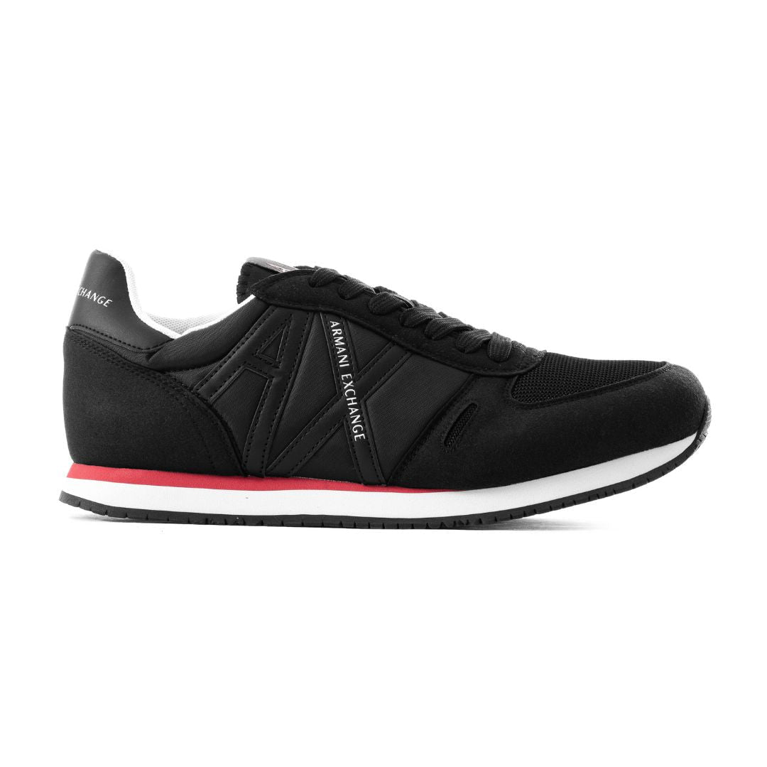 ARMANI EXCHANGE Logo Lace-Up XUX017 Sneakers - BLKBLK - Black/ Black/ Red / 41