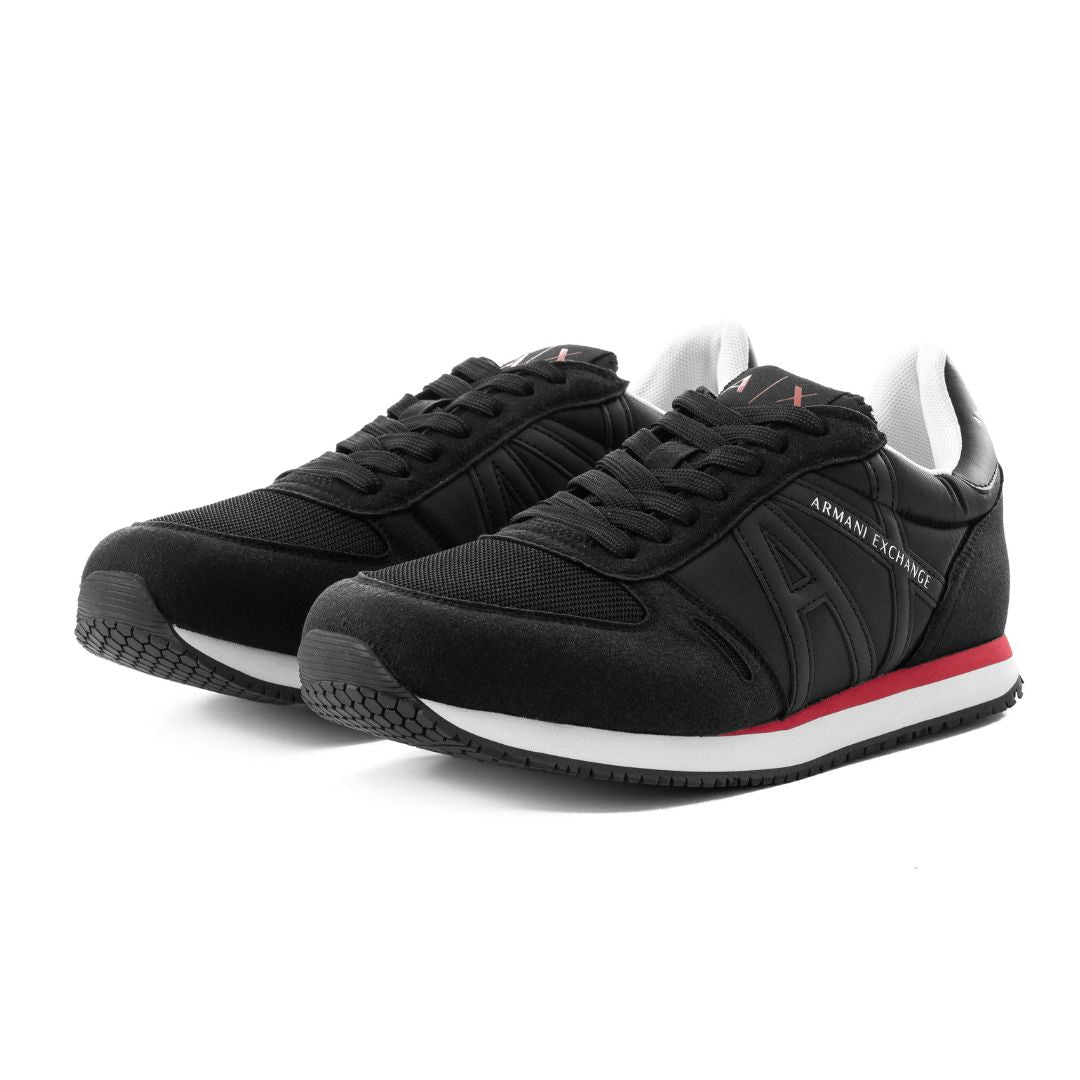 ARMANI EXCHANGE Logo Lace-Up XUX017 Sneakers - BLKBLK