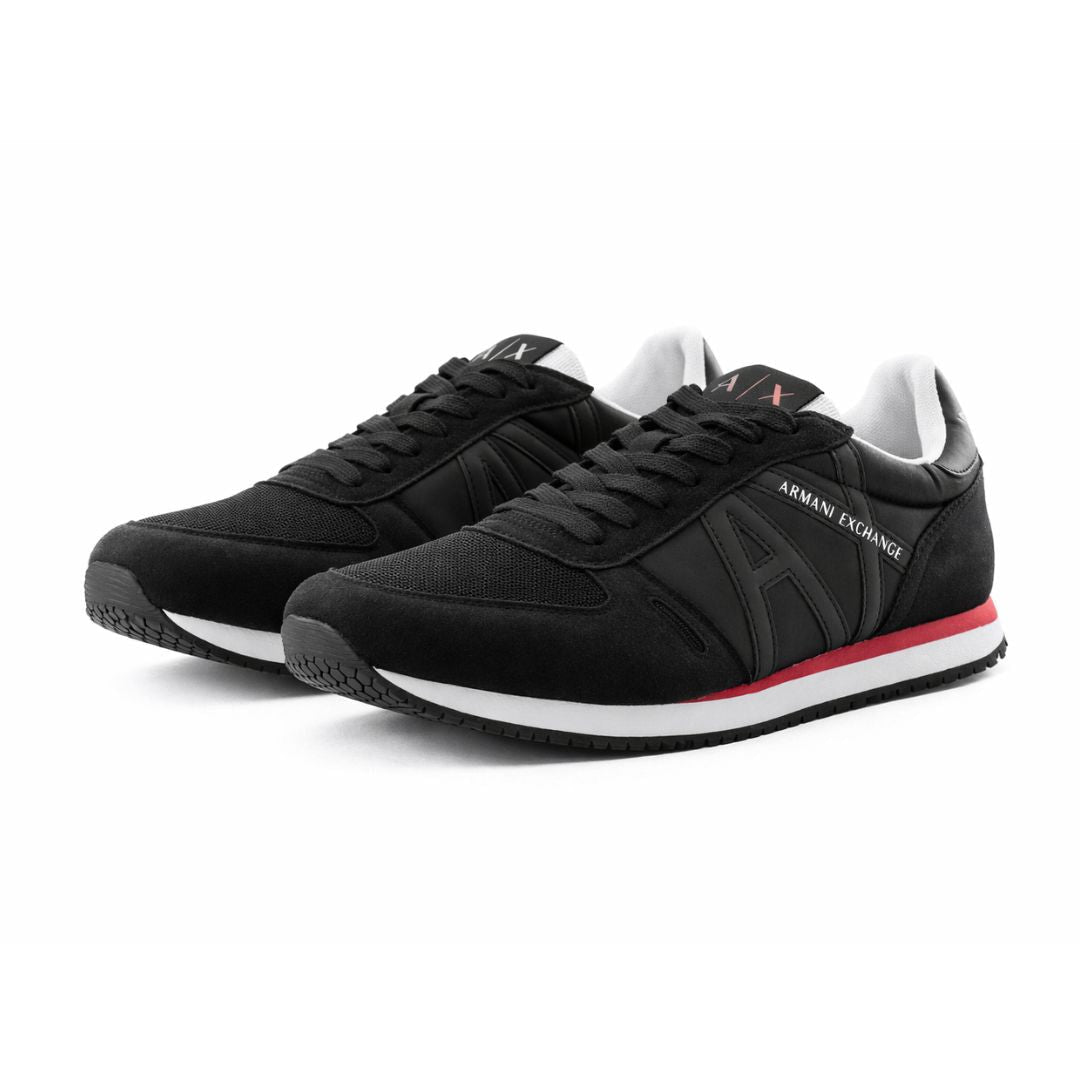 ARMANI EXCHANGE Logo Lace-Up XUX017 Sneakers - BLKBLK