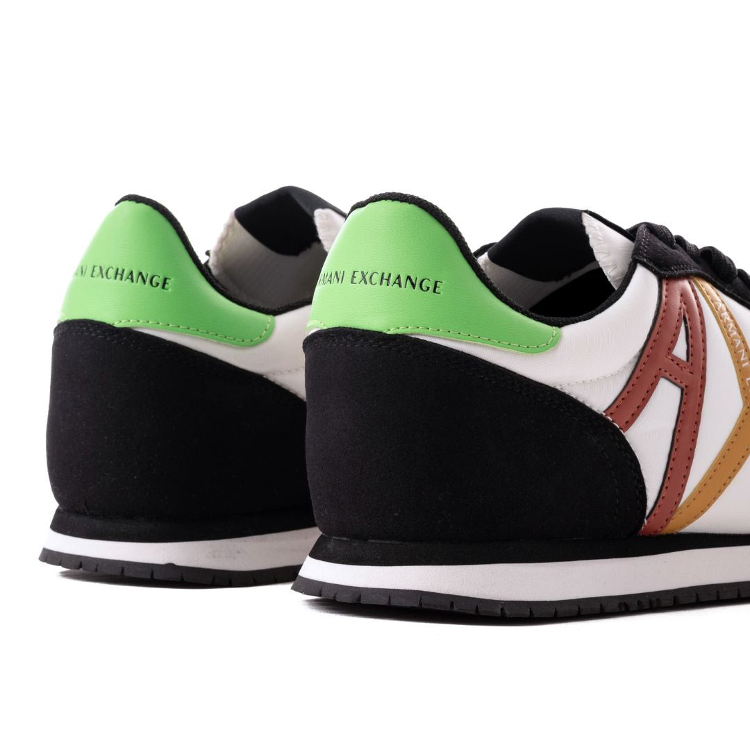 ARMANI EXCHANGE Logo Lace-Up XUX017 Sneakers - BLKGRN