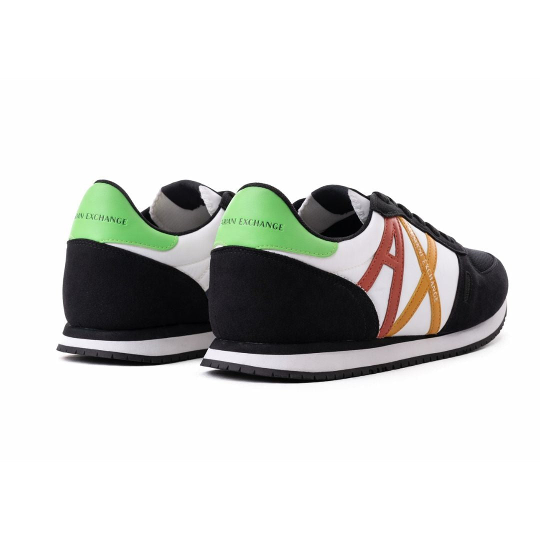 ARMANI EXCHANGE Logo Lace-Up XUX017 Sneakers - BLKGRN