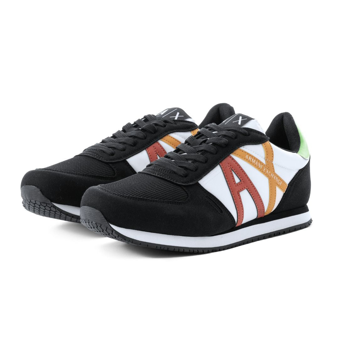 ARMANI EXCHANGE Logo Lace-Up XUX017 Sneakers - BLKGRN