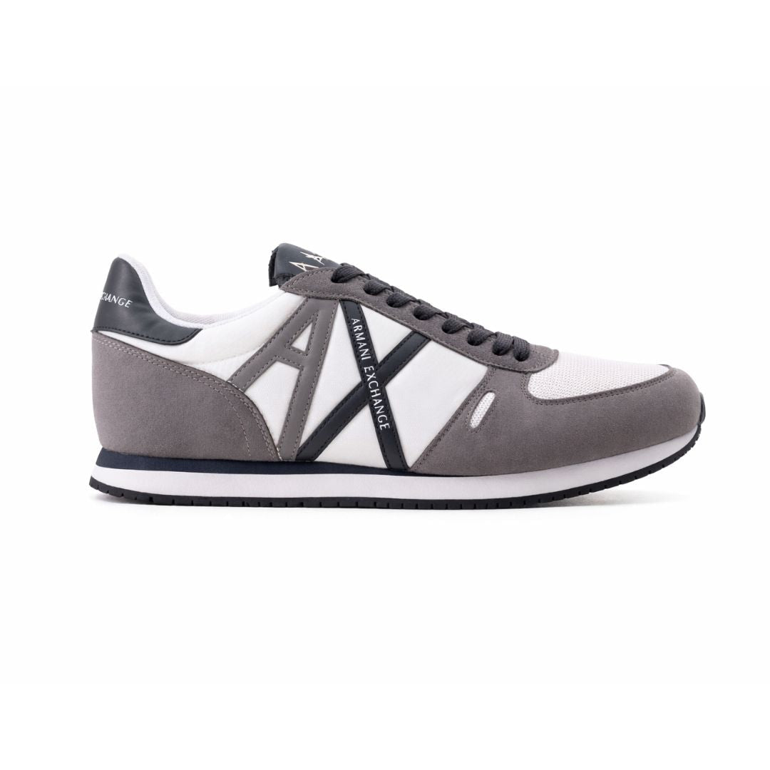ARMANI EXCHANGE Logo Lace-Up XUX017 Sneakers - BLKGRY - White/ Gray / 41