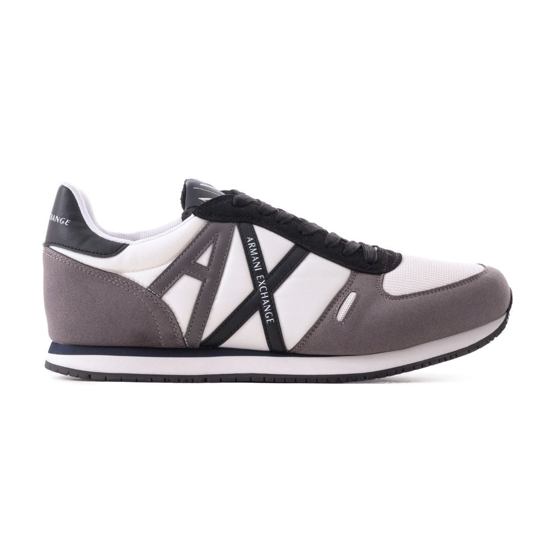 ARMANI EXCHANGE Logo Lace-Up XUX017 Sneakers - BLKGRY - White/ Gray / 41