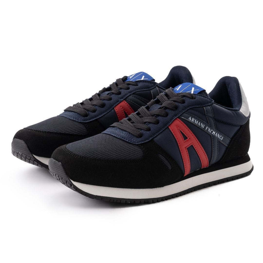 ARMANI EXCHANGE Logo Lace-Up XUX017 Sneakers - BLKNVY