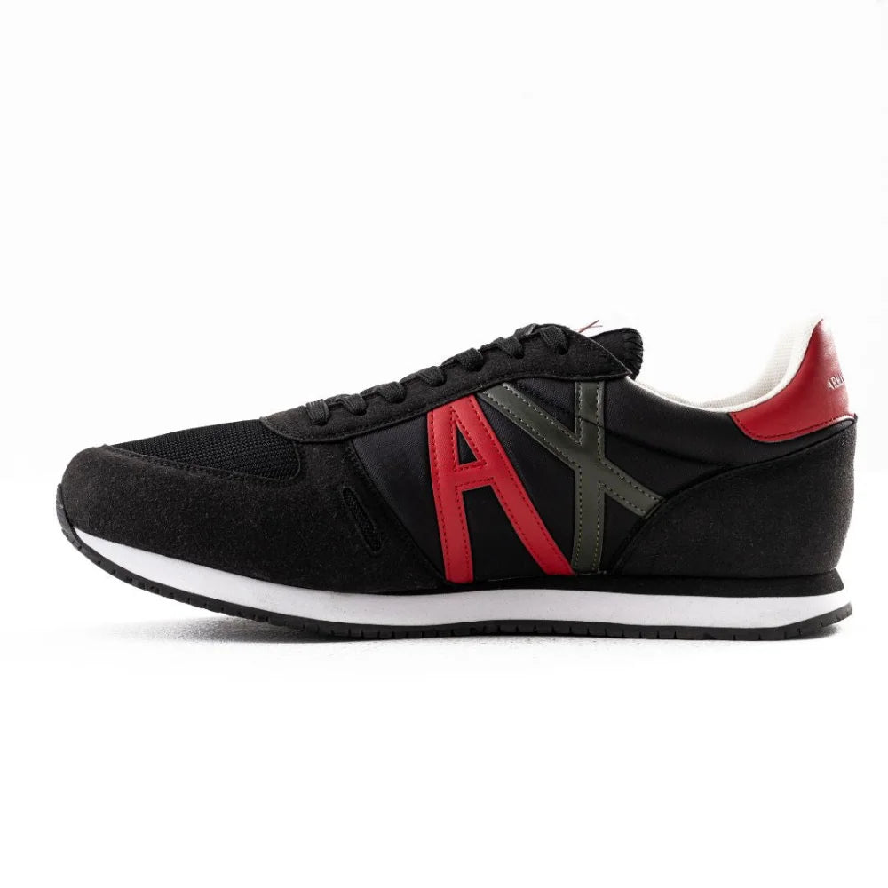 JLOOD ARMANI EXCHANGE Logo Lace Up XUX017 Sneakers BLKRED JLOOD.COM