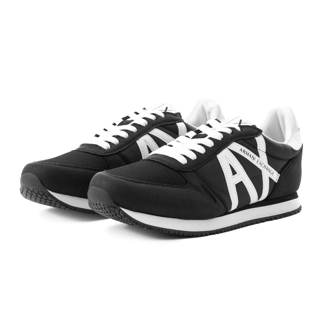 ARMANI EXCHANGE Logo Lace-Up XUX017 Sneakers - BLKWHT