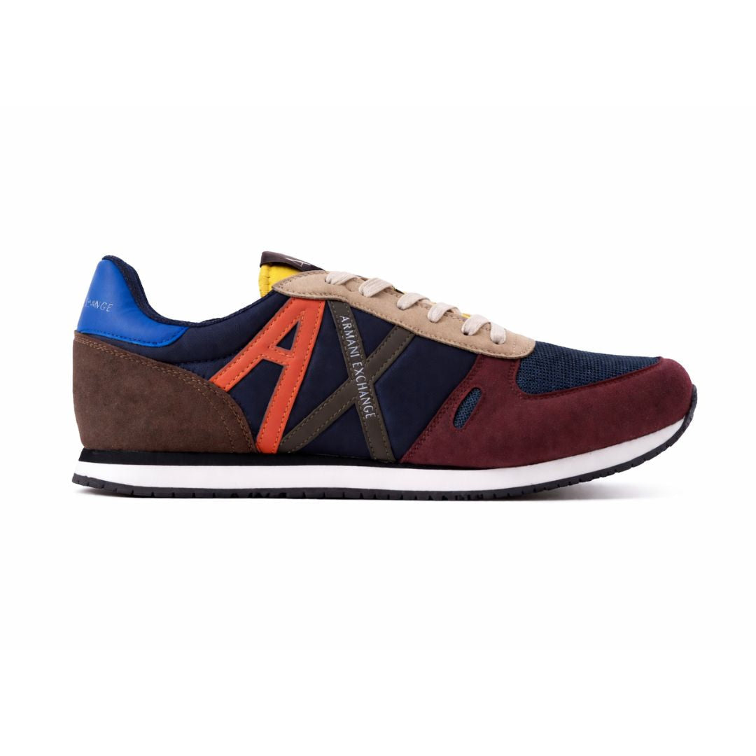 ARMANI EXCHANGE Logo Lace-Up XUX017 Sneakers - BRNORG - Brown/ Orange / 41