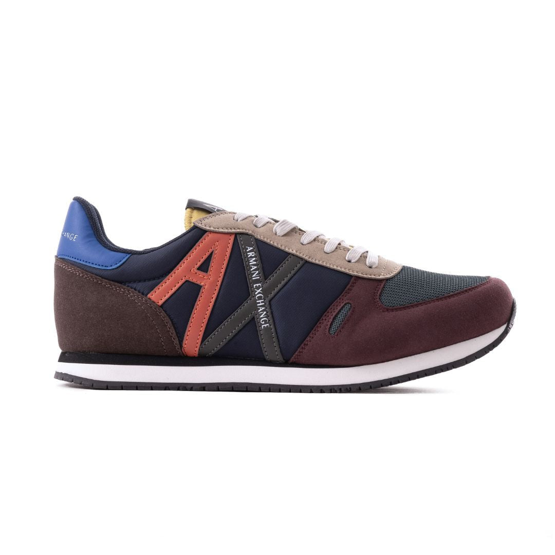 ARMANI EXCHANGE Logo Lace-Up XUX017 Sneakers - BRNORG - Brown/ Orange / 41