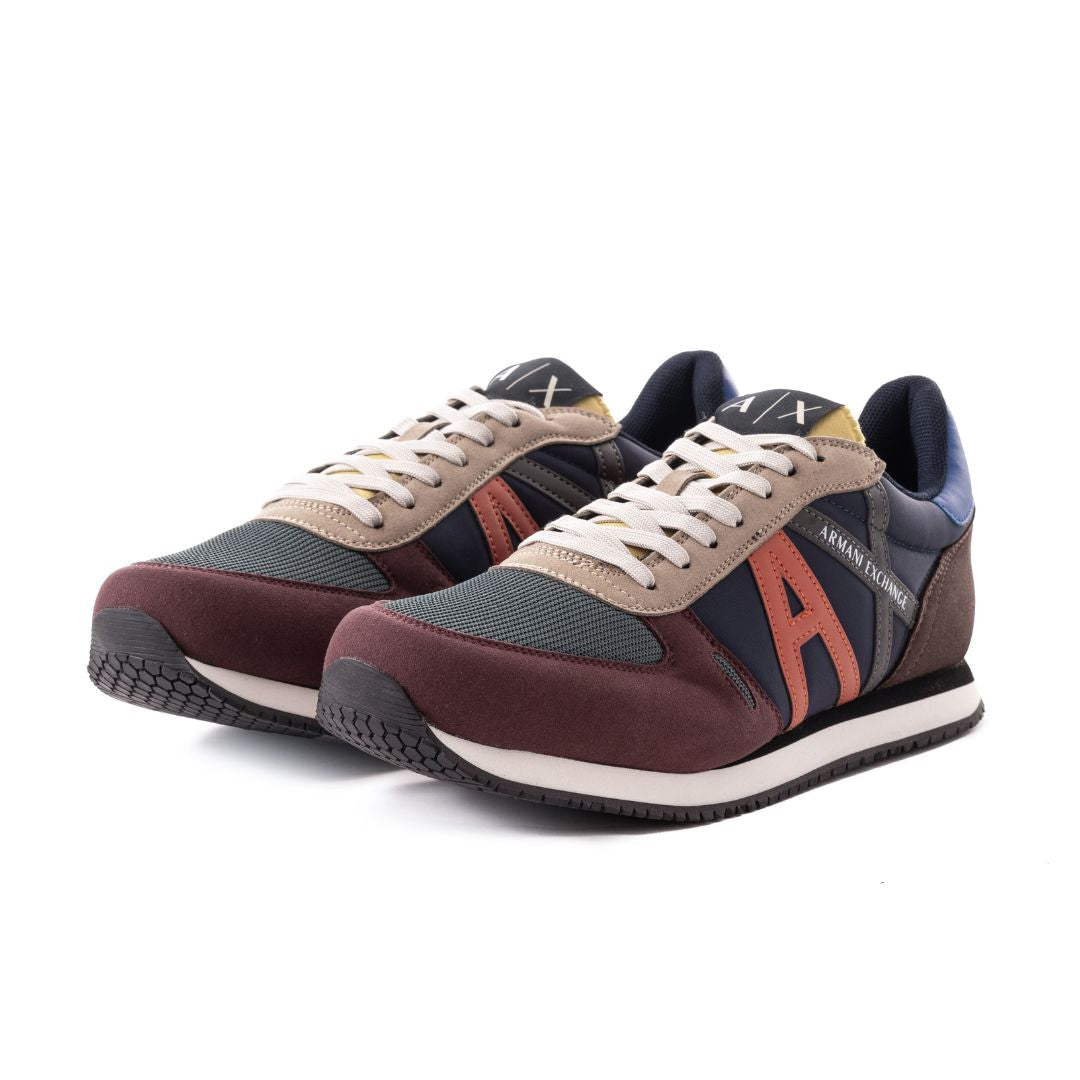 ARMANI EXCHANGE Logo Lace-Up XUX017 Sneakers - BRNORG