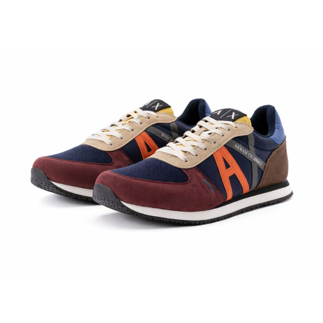 ARMANI EXCHANGE Logo Lace-Up XUX017 Sneakers - BRNORG
