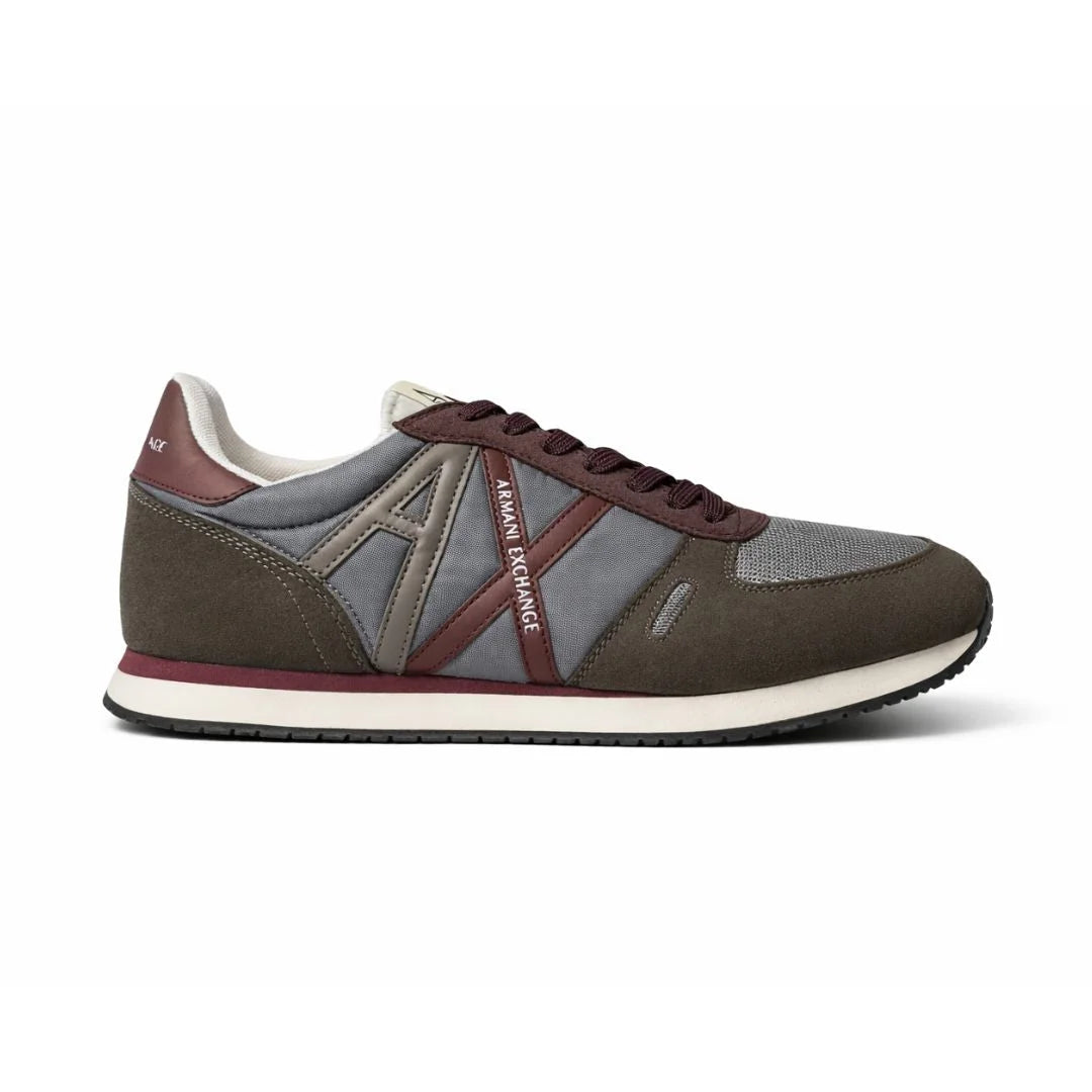 ARMANI EXCHANGE Logo Lace-Up XUX017 Sneakers - COFMRN - Coffe/ Maroon / 41