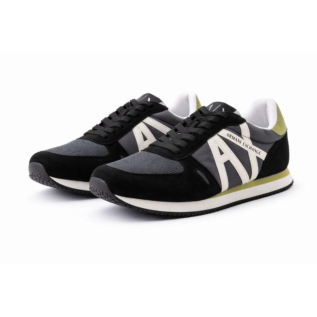 ARMANI EXCHANGE Logo Lace-Up XUX017 Sneakers - GRYGRN