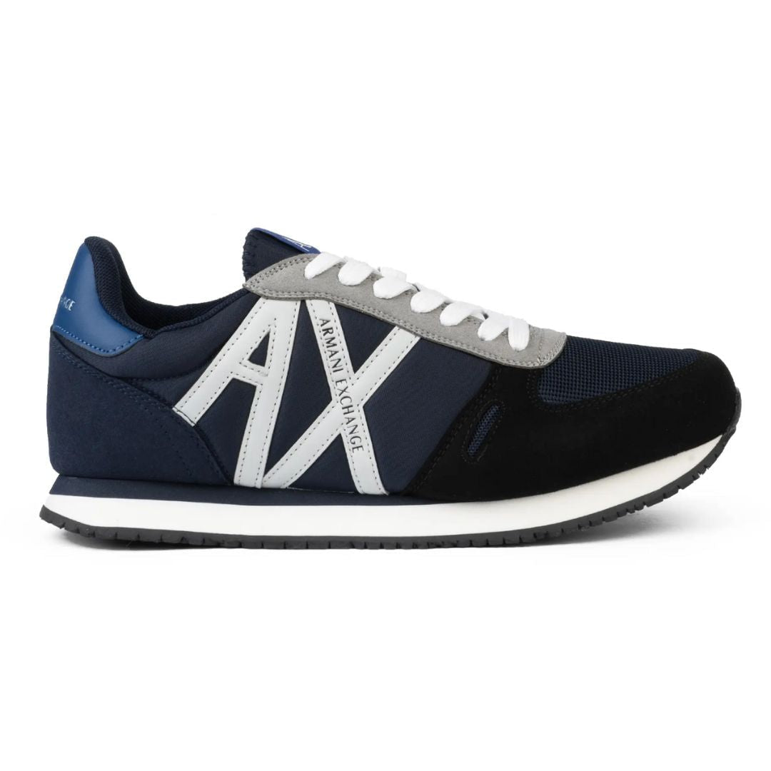 ARMANI EXCHANGE Logo Lace-Up XUX017 Sneakers - NVYBLK - Navy/ Black/ Blue / 40