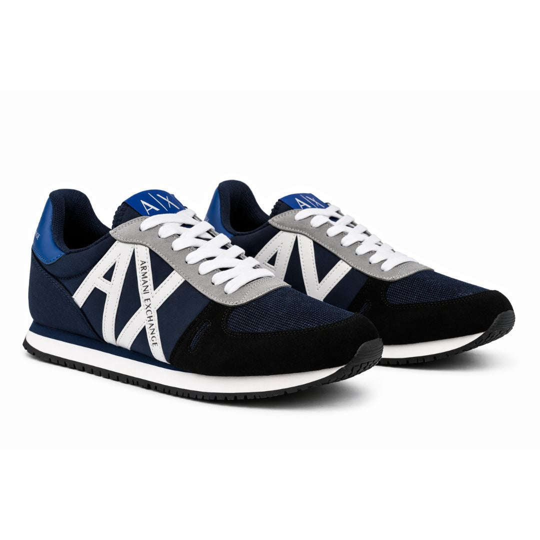 ARMANI EXCHANGE Logo Lace-Up XUX017 Sneakers - NVYBLK