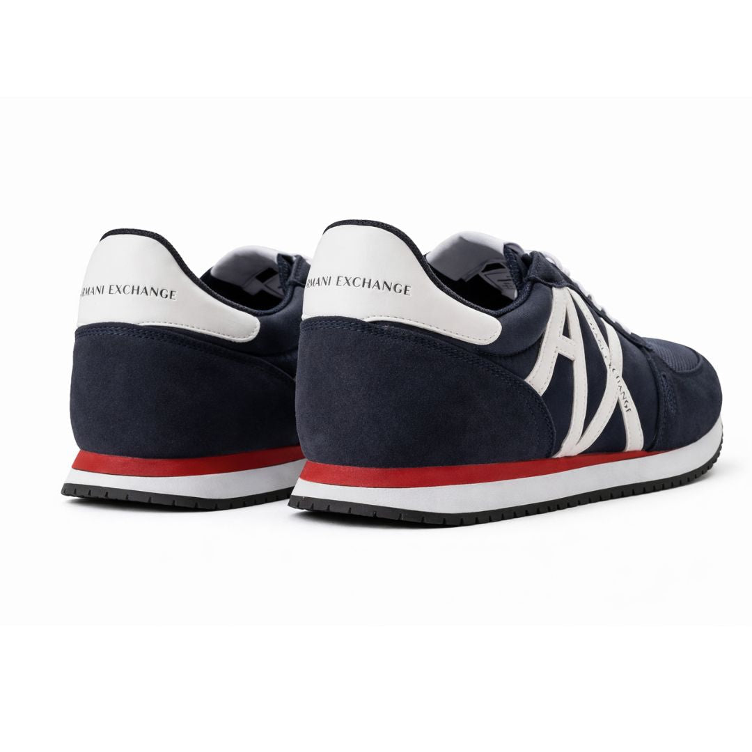ARMANI EXCHANGE Logo Lace-Up XUX017 Sneakers - NVYRED