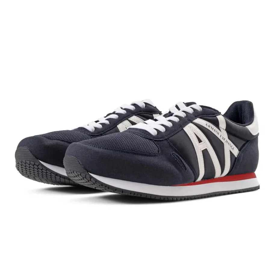 ARMANI EXCHANGE Logo Lace-Up XUX017 Sneakers - NVYRED - Navy/ Red / 40 - Shoes