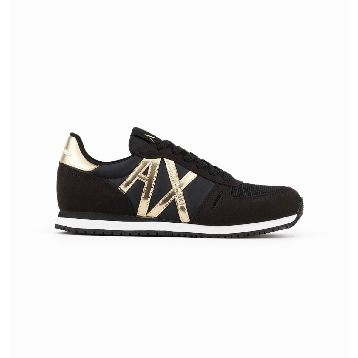 ARMANI EXCHANGE Logo Lace-Up XUX137 Sneakers - BLKGLD - Black/Gold / 40